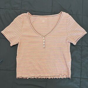 Short Sleeve Stripe Baby Tee